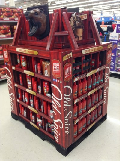 Amazing in-store marketing campaigns ideas Old Spice POS display